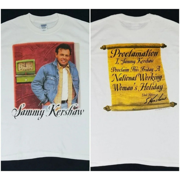 Vintage SAMMY KERSHAW Proclamation Concert Tour 2003 Double Side T-Shirt Adult M - Picture 1 of 8